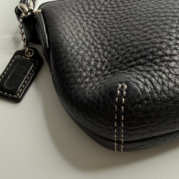 COACH Legacy Black Pebble Leather Wristlet - Picture 5 of 7